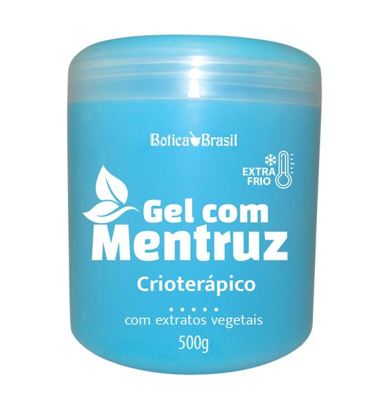 Gel com Mentruz Crioterápico 500g com extrato de mentruz e mentol. Proporciona sensação de resfriamento e alívio. Pode ser utilizado após práticas esportivas para maior relaxamento.